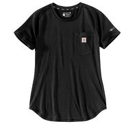 Carhartt Damen Force Relaxed Fit Midweight Pocket T-Shirt, Schwarz, Groß