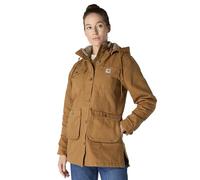 Carhartt Damen Jacke Relaxed Fit - Isolierte Baumwoll-Duck-Jacke mit Abnehmbarer Kapuze, Carharrt Brown, XS