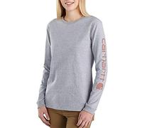 Carhartt Loose Fit Heavyweight Long-sleeve Logo Sleeve Graphic T-shirt heather gray (034) XS REG