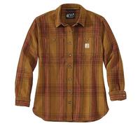 Carhartt Damen Langarmhemd Twill L,S Plaid Shirt, Farbe:carhartt Brown, Größe:XL