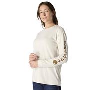Carhartt Damen Loose Fit Heavyweight Long Logo Sleeve Graphic T-Shirt, Malt Brown, Mittel