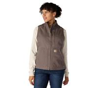 Carhartt Weste 104224 Damen – Sherpa-gefüttert, Stehkragen, Washed Duck, Braungrau, M
