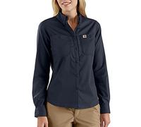 Carhartt Damen Rugged Professional™-Serie Relaxed Fit, langärmliges Canvas-Arbeitshemd, Navy, S