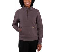 Carhartt Damen Sweatshirt mit halbem Reißverschluss und Rundhalsausschnitt - lockere Passform - Lange Ärmel Farbe: BlackBerry Heather, S