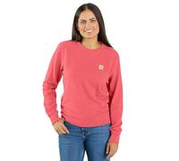Carhartt Damen-Sweatshirt mit Rundhalsausschnitt, mittelschwer, French Terry, Relaxed Fit, Rosa Lachs, L