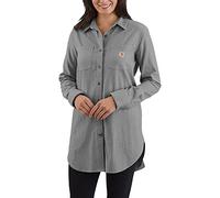 Carhartt Damen-Tunika Rugged Flex Relaxed Fit, mittelschwer, Flanell, langärmelig, kariert, Asphalt Heather, X-Groß