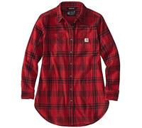 Carhartt Damen-Tunika Rugged Flex Relaxed Fit, mittelschwer, Flanell, langärmelig, kariert, Chili Pepper, Mittel
