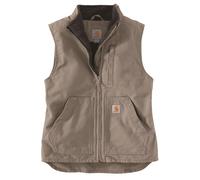 Carhartt Weste 104224 Damen – Sherpa-gefüttert, Stehkragen, Washed Duck, Braungrau, M