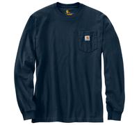 Carhartt Mens Workwear Long Sleeve Henley Pocket Work Utility T-Shirt, Black, L