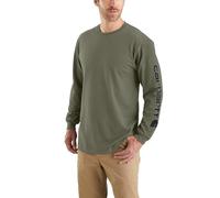 Carhartt Dearborn Loose LS Logo T-Shirt für Herren, Dusty Olive, XL/Tall