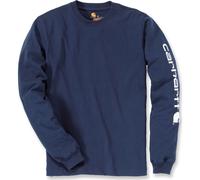 Carhartt, Herren, Lockeres, schweres, langärmliges T-Shirt mit Logo-Grafik auf dem Ärmel, Marineblau, S