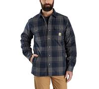 Carhartt Flannel Relaxed Fit Sherpa-Lined Shirt, Farbe:Marineblau, Größe:S