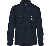 Carhartt Relaxed Fit Flannel Sherpa-Lined Shirt Textil Jacke, schwarz-braun, Größe L für Männer