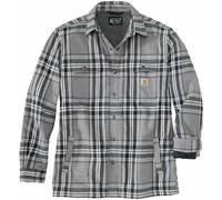 Carhartt FLANNEL SHERPA LINED SHIRT JACKET Asphalt -Größe: L | Grau