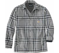 Carhartt FLANNEL SHERPA LINED SHIRT JACKET Asphalt - Größe: M