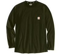 Carhartt Force Flex Pocket Langarmshirt, grün, Größe L für Männer