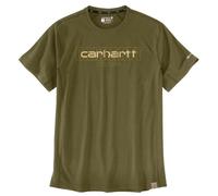 Carhartt Force® Herren 106653 Relaxed Fit Midweight Short Sleeve Logo Gr, Dunkelbronzefarbenes Grün, L