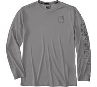 Carhartt Force Sun Defender™ Long-Sleeve Logo Graphic Long-Sleeve Langarm Funktionsshirt, grau, Größe S