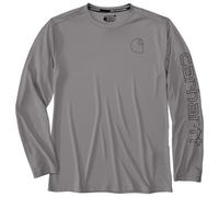 Carhartt - Force Sun Defender Relaxed L/S Logo - Longsleeve, Gr. S, grau (Asphalt)