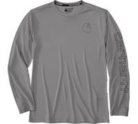 Carhartt - Force Sun Defender Relaxed L/S Logo - Longsleeve, Gr. L, grau (Asphalt)