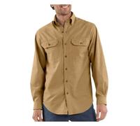 Carhartt Fort leichtes Chambray-Hemd S202, mit Knopfleiste, lockere Passform, langärmelig, Medium, Dark Tan Chambray, 1