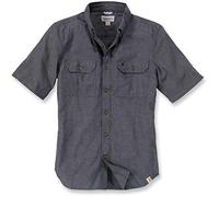 Carhartt Fort Solid Kurzarm Hemd, Black Chambray, S Short-Sleeve Shirt