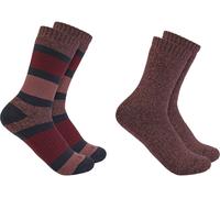 Carhartt Heavyweight Crew Damen Socken - 2er Pack, bordeaux, Größe L