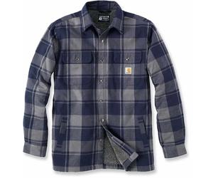 Carhartt HEAVYWEIGHT FLANNEL SHERPA-LINED SHIRT JACKET | navy | M