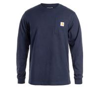 Carhartt Herren Loose Fit, schweres, langärmliges Pocket T-Shirt mit Tasche, Marineblau, S