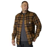 Carhartt Relaxed Fit Flannel Sherpa-Lined Shirt Textil Jacke, schwarz-blau, Größe XL für Männer