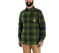 Carhartt Hemdjacke für Herren, lockere Passform, Flanell-Sherpa-Futter, Grüntöne (Chive), Größe 3XL