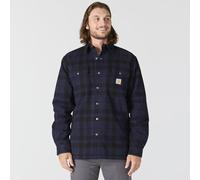 Carhartt Relaxed Fit Flannel Sherpa-Lined Shirt Textil Jacke, schwarz-braun, Größe S für Männer