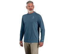 Carhartt Force Sun Defender Herren-T-Shirt, langärmelig, mit Kapuze, Logo-Grafik, Storm Blue Heather, XX-Large