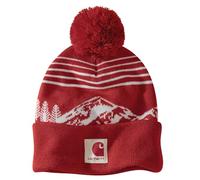 Carhartt Herren 106335 Knit Pom Mountain Beanie, Crabapple, Einheitsgröße