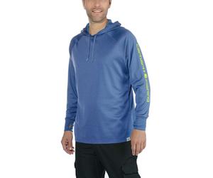 carhartt® Herren Angler-Hoodie FISHING HOODED T-SHIRT L/S, federal blue, Größe XS (Outdoorkleidung & Freizeitkleidung)
