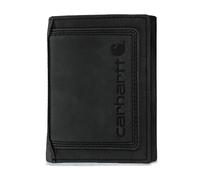Carhartt Herren-Geldbörse aus robustem Leder mit Dreifachstich, erhältlich in Mehreren Ausführungen, Schwarz (Black), (dreifach gefaltet), Einheitsgröße