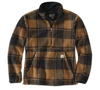 Carhartt Herren-Fleecepullover mit lockerer Passform, Carhartt Braun/Schwarz kariert, XL