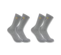 Carhartt Herren Force Midweight Crew-Socken, 2er-Pack Arbeitssocken, Meliert, Grau, Large