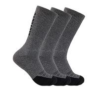Carhartt Herren Force Midweight Logo, 3er-Pack Socken, Anthrazit meliert, Large