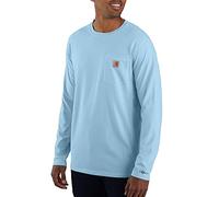 Carhartt Herren Force Relaxed Fit Midweight Langarm-T-Shirt mit Tasche, Powder Blue, Mittel
