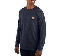 Carhartt Herren Force Relaxed Fit Midweight Long-Sleeve Pocket Arbeits-T-Shirt, Navyr Gr; s