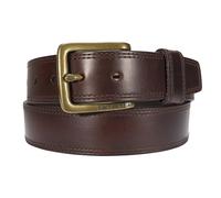 Carhartt Herren Gürtel aus robustem Leder mit gravierter Schnalle, Braun mit Oeb-Finish, 34