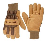 Carhartt Herren GW0827M Isolierter Handschuh aus synthetischem Wildleder, Strickbündchen, Brauner RR-Streifen, XX-Large