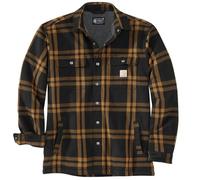 Carhartt Herren-Hemd, Standard, entspannte Passform, Flanell, Sherpa-Futter, Jac, Schwarz