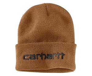Carhartt Herren Isolierte Strickmütze mit Logo-Grafik und Umschlag, Carhartt® Braun, OFA