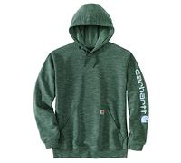 Carhartt SLEEVE LOGO HOODED SWEATSHIRT. Farbe: Elm Space Dye S ,Größe: Elm Space Dye S