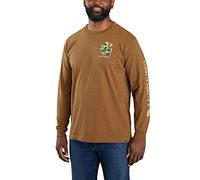 Carhartt Herren Langarmshirt Camo Logo Graphic, Farbe: Oiled Walnut Heather, Größe: XL