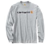 carhartt® Herren Langarmshirt CORE LOGO T-SHIRT L/S, heather grey, Größe L (Arbeitshemd & Arbeitsshirt)