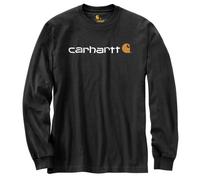 carhartt® Herren Langarmshirt CORE LOGO T-SHIRT L/S, schwarz, Größe XS (Arbeitshemd & Arbeitsshirt)