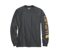Carhartt Herren-T-Shirt EK231 – langärmelig, schwer, lockere Passform, Ärmel-Logo – Carbon XXL